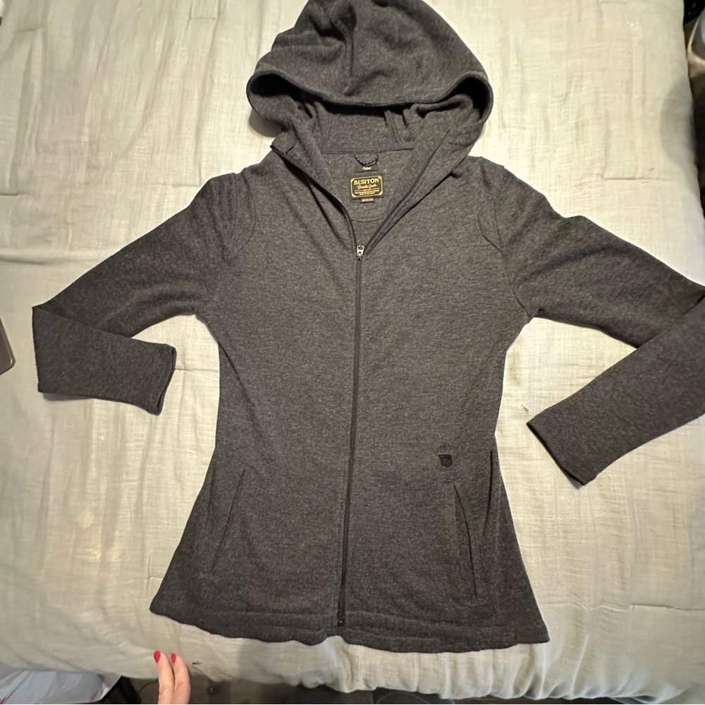 Burton Dryride Womens Full Zip Hoodie Charcoal Gray Heather Large